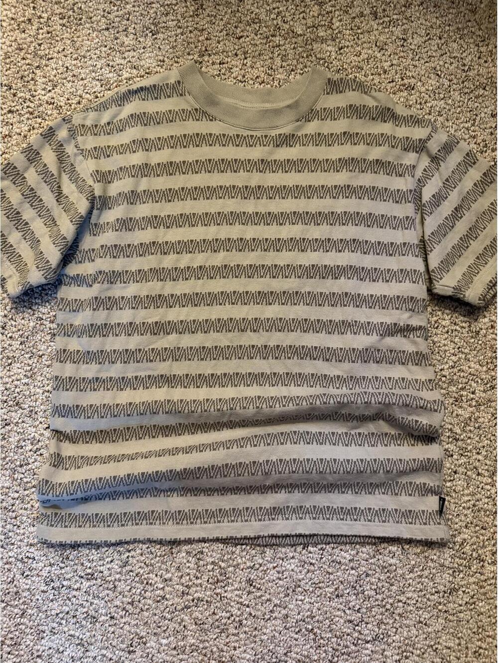 Vans Palmer Jacquard Knit Loose fit crew neck in London Fog Beige tee shirt